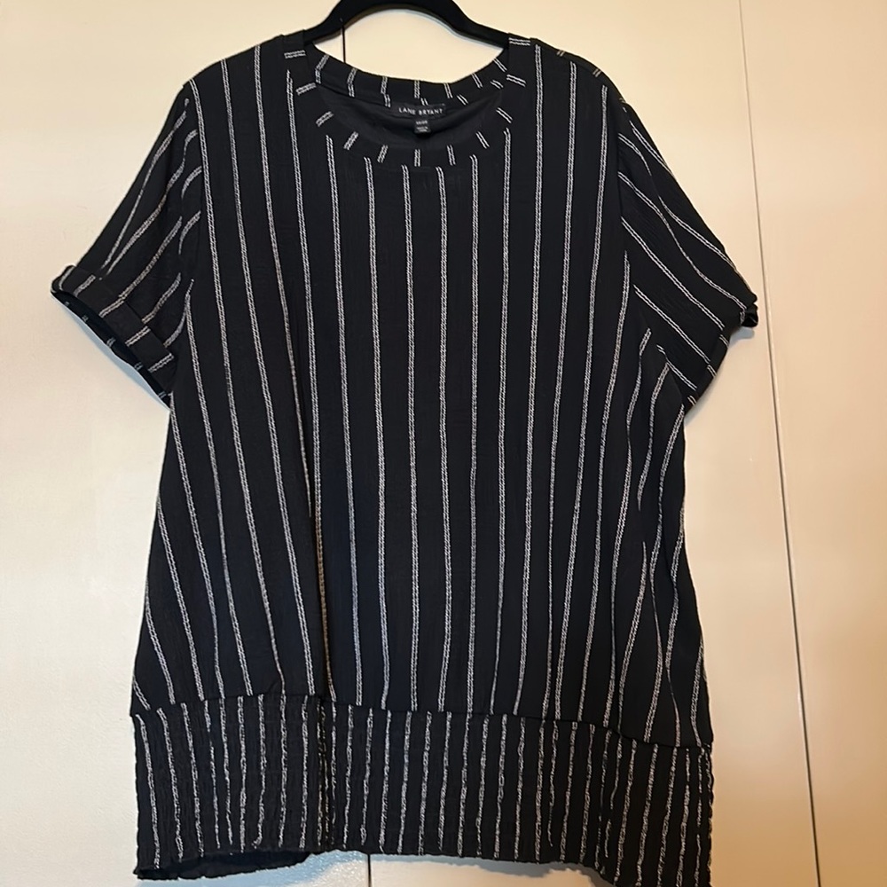 Lane Bryant Illusion Collection Black Shirt Size 18/20